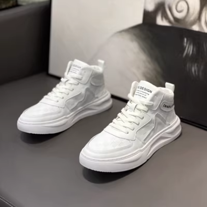 香港潮牌高帮男鞋2025冬季新款韩版百搭板鞋子运动厚底加绒小白鞋