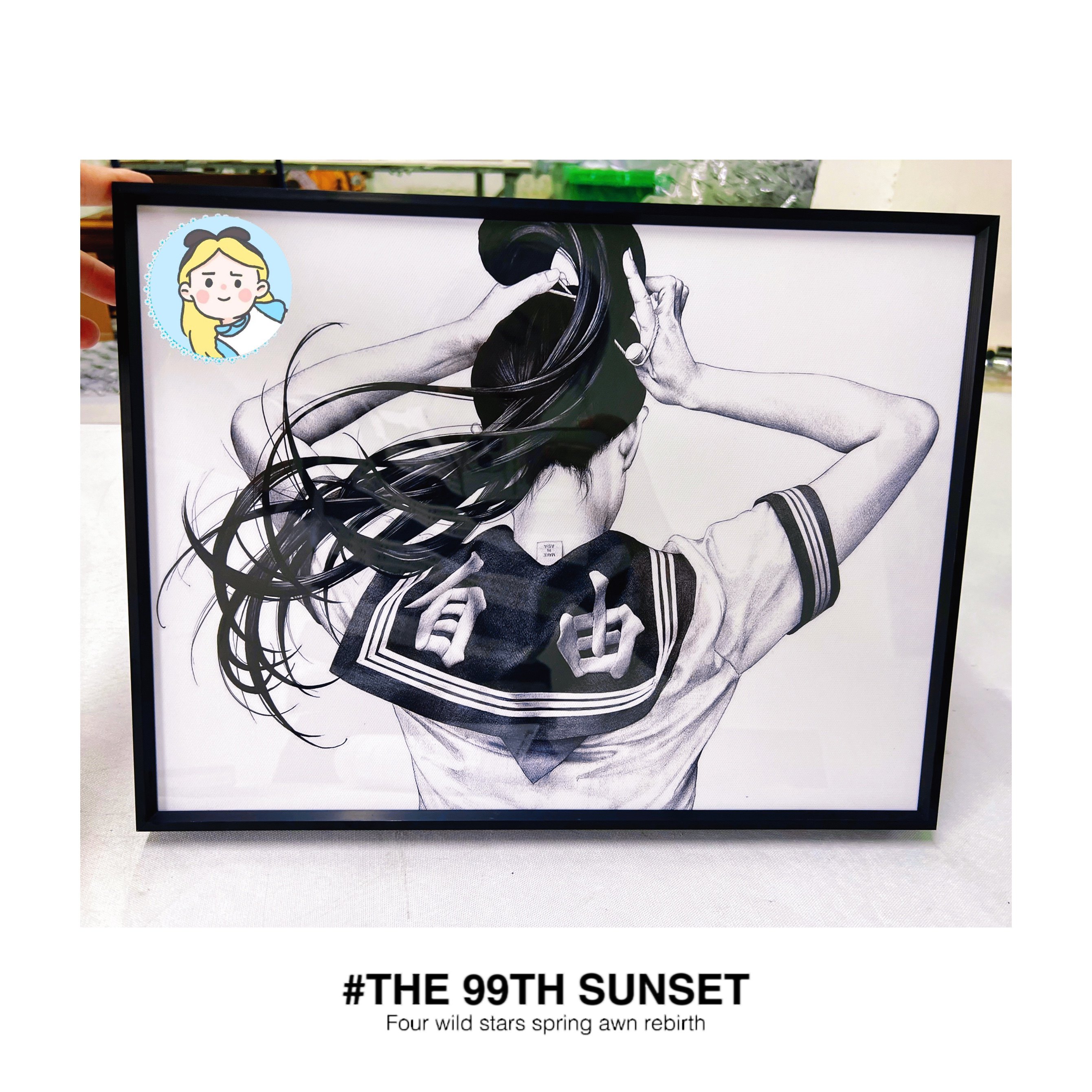 平成圣母大友昇平纹身个性少女战士工业风装饰挂画客厅沙发背景墙