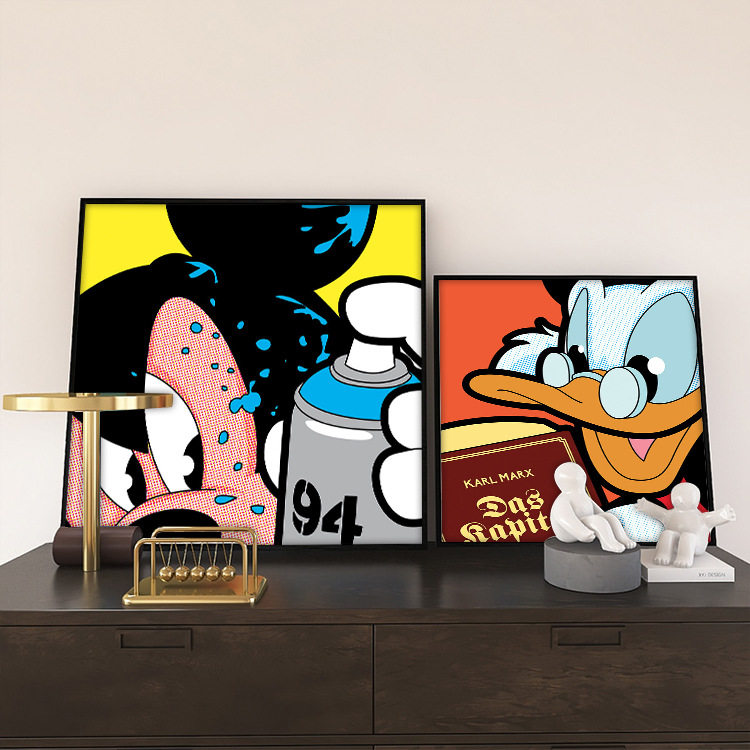 动漫装饰画卡通波普风挂画酒店样板间壁画沙发背景墙画餐厅儿童房