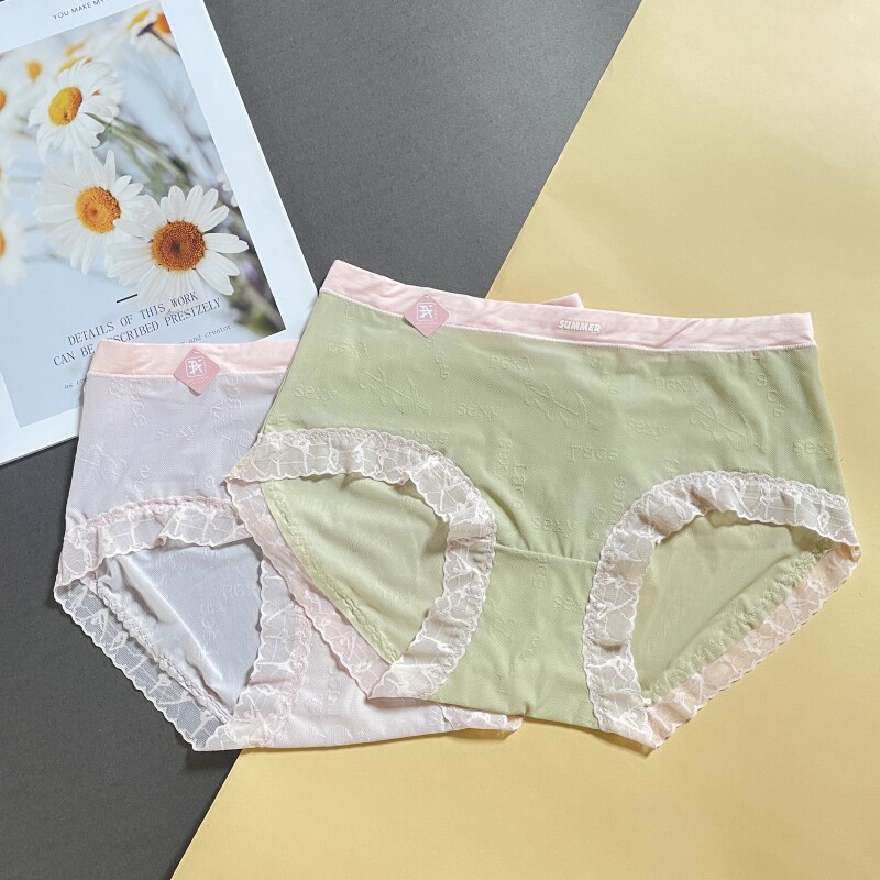 私密宠er品牌折扣款蕾丝甜美夏日舒爽透气女士速干蕾丝内裤