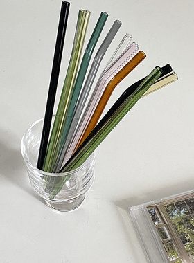 清仓处理创意彩色透明高硼硅玻璃吸管女生宿舍家居耐热环保吸管