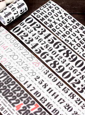 小蚂蚁原创模切新款应用手撕和纸胶带手帐装饰文字英文日付期月周