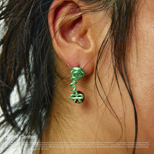 CryingCenter 3c弹簧樱桃水果耳钉 哭喊中心