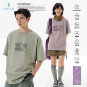 哭喊中心 宽松T恤索罗娜纤维 CryingCenter 渐变发泡毛绒logo经典