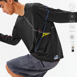 CryingCenter力线速干凉感5A抗菌吸湿防晒马拉松跑步运动训练长袖