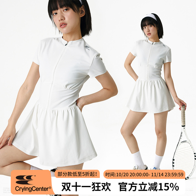 CryingCenter 网球运动连衣裙拉链修身防走光 哭喊中心
