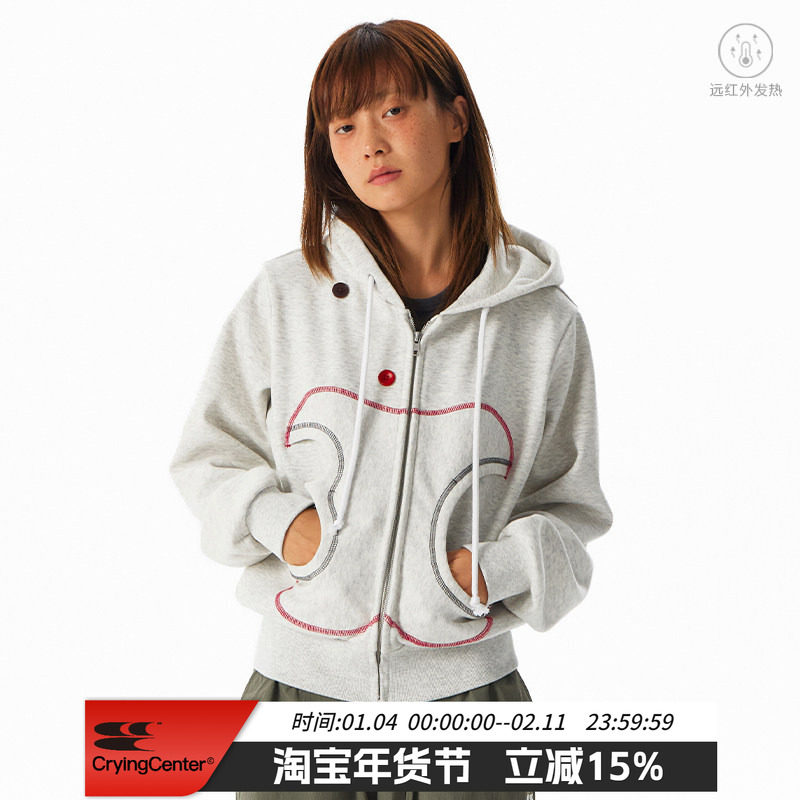 CryingCenter 3c苹果口袋女短拉链薄绒卫衣 男女款 哭喊中心,男装,卫衣,淘宝优惠券,粉丝福利购,淘宝优惠卷