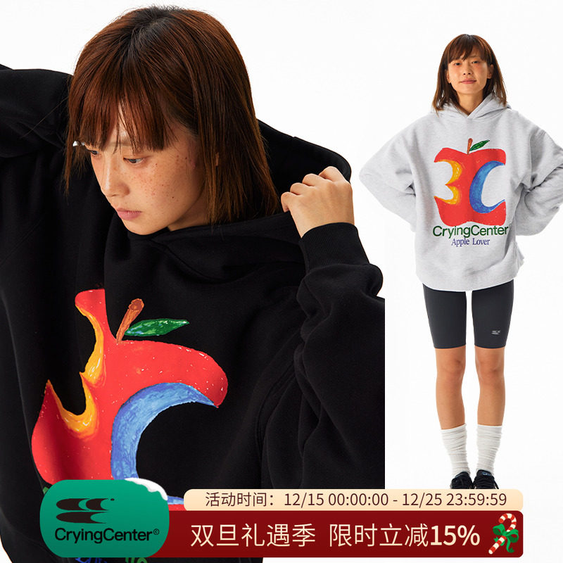 CryingCenter 3c苹果基础连帽加绒卫衣 男女同款 哭喊中心