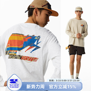 哭喊中心 CryingCenter 复古拼色跑步印花长袖