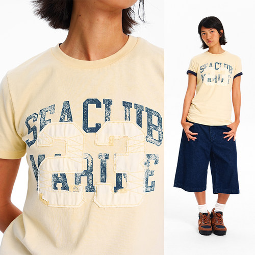 CryingCenter seaclub水洗复古贴布女正肩合身TEE 哭喊中心