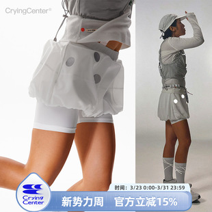 CryingCenter 哭喊中心 反光波点网眼花苞裙网球裙裤