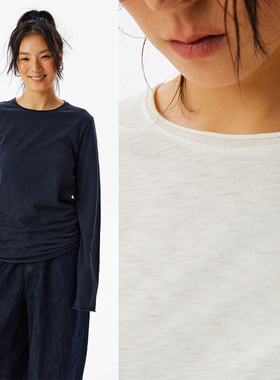 CryingCenter 竹节棉卷边堆量圆领长袖tee 哭喊中心