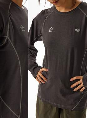 CryingCenter 麻感高捻棉重磅宽松圆领长袖tee 哭喊中心