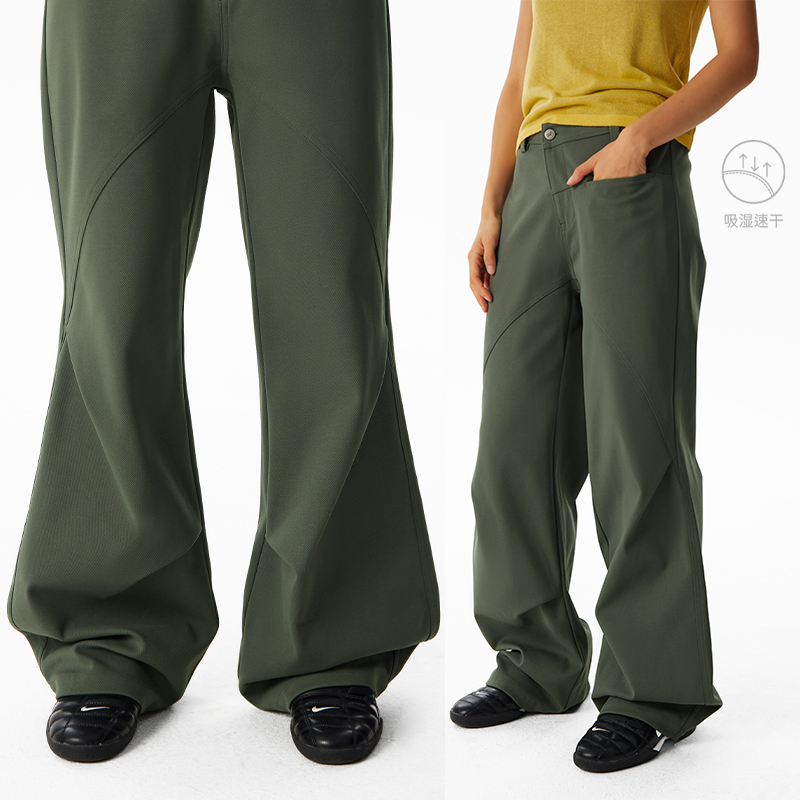 CryingCenter 斜门襟弯刀廓形速干弹力花生裤 哭喊中心