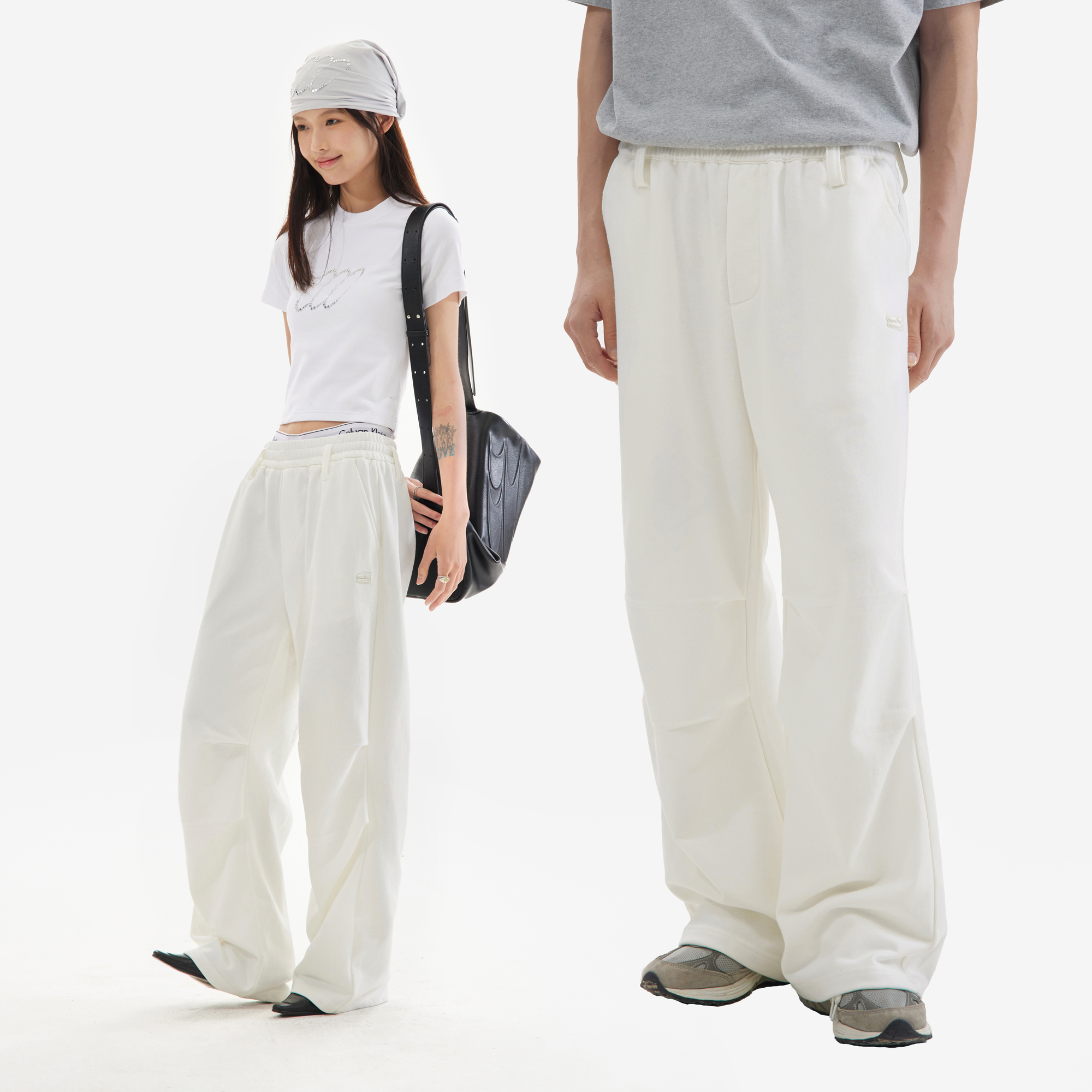 白色阔腿裤CryingCenter