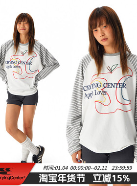 CryingCenter 3C苹果条纹插肩袖长tee 哭喊中心