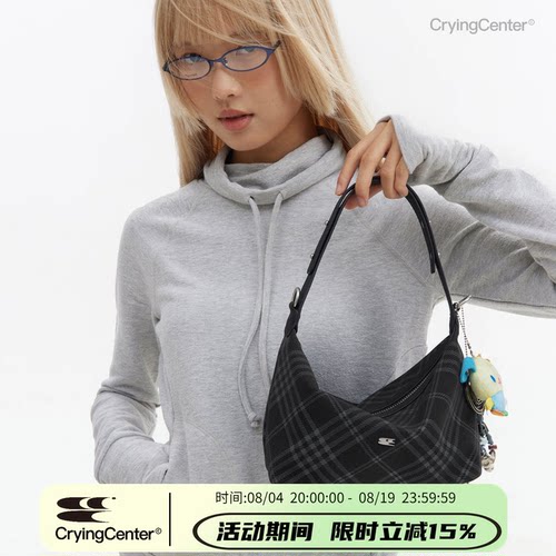 cryingcenter格纹青春流行斜挎包