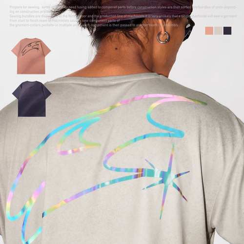 CryingCenter渐变3Clogo晕染肌理跑步短袖T恤运动吸汗单向导湿