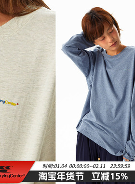 CryingCenter 亲肤柔软彩纱休闲合身长袖 经典小字logo 哭喊中心