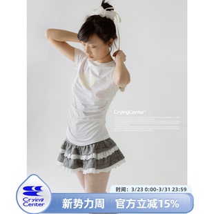 Logo圆领凉感冰皮面料上衣收腰合身款 CryingCenter 三色渐变经典