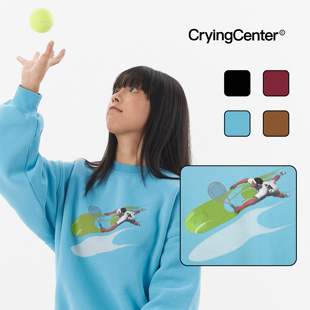 CryingCenter 哭喊中心 四色足球攀岩网球拥泳人logo圆领卫衣