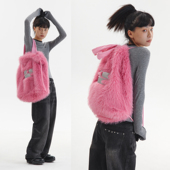 CryingCenter 哭喊中心 特别蓝大logo毛绒绒束绳包背包