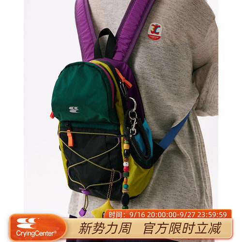 CryingCenter  拼接撞色野餐登山包户外双肩书包 哭喊中心