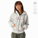 哭喊中心 男女款 CryingCenter 3c苹果口袋女短拉链薄绒卫衣