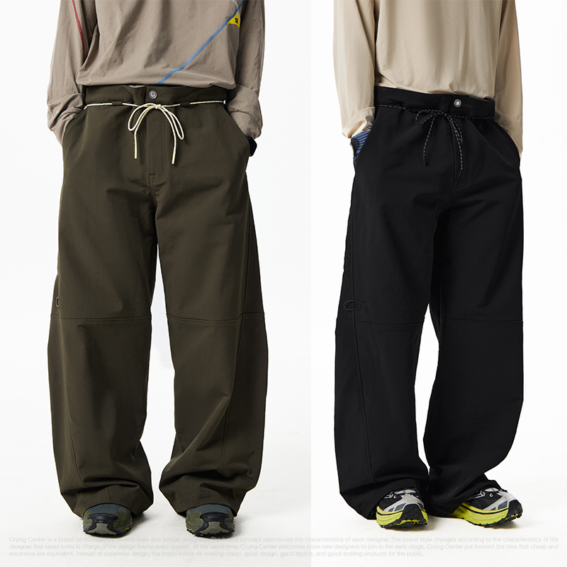 CryingCenter 中腰遮胯弯刀香蕉阔腿长裤 男女款 哭喊中心