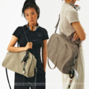 CryingCenter 茶色驼色绒皮撞色拼接容量单肩大包斜挎包