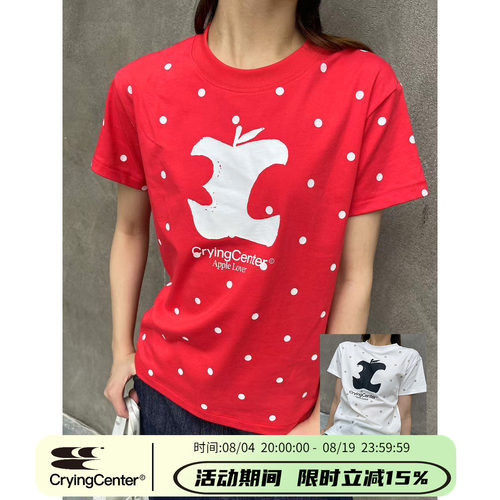 CryingCenter 女款3C苹果波点正肩tee 哭喊中心