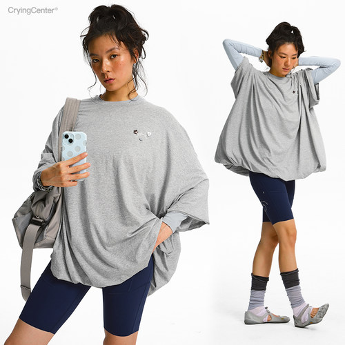 CryingCenter花苞短袖兰精莫代尔舒适软糯普拉提休闲日常通勤叠穿