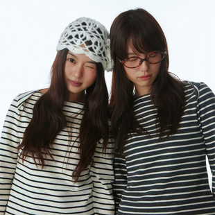 CryingCenter 哭喊中心 条纹船领打底T恤内搭长袖