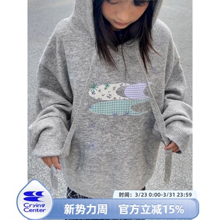 CryingCenter 哭喊中心 拼布星星3c连帽毛衣