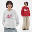 哭喊中心 加绒卫衣 CryingCenter 渐变粉银3clogo宽松圆领长袖