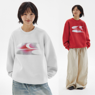 哭喊中心 加绒卫衣 CryingCenter 渐变粉银3clogo宽松圆领长袖