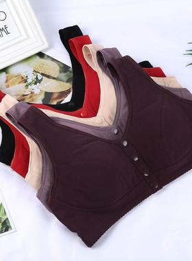 中年运动睡眠背心式文胸 大码无钢圈中老年内衣前扣文胸