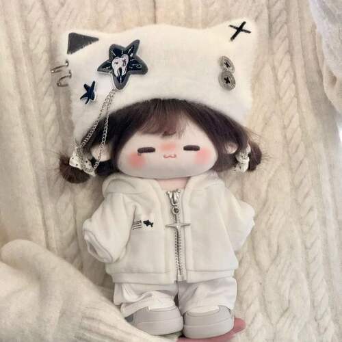 棉花娃娃20cm娃衣10cm15厘米衣服可爱猫耳帽时尚穿搭套装精致
