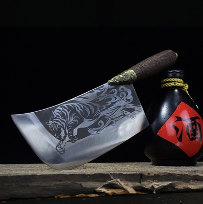 龙泉家用切片刀圆头切菜刀厨刀锋利切肉刀厨师刀不锈钢厨房刀具