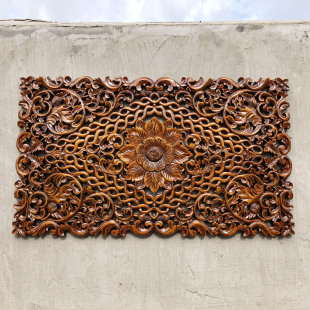 花板柚木色 特惠泰国传统工艺实木雕花描金东南亚异国情调新中式