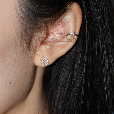 迷你精致马蹄耳钉无耳洞耳骨夹