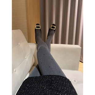 200D无缝一字裆加厚波点连裤 袜秋冬高弹微压力显瘦打底袜A244