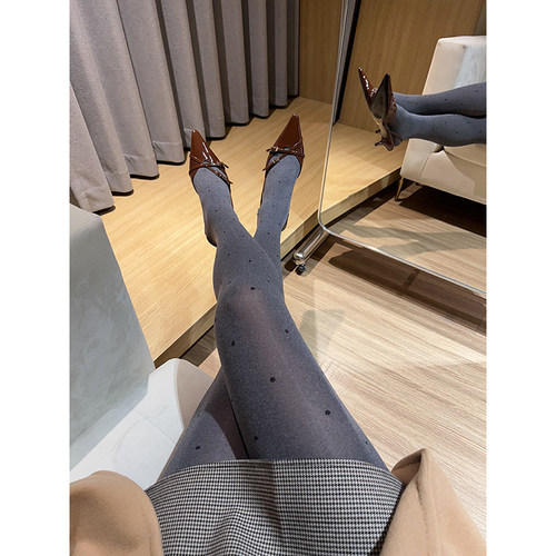 100D韩系波点提花打底袜连裤袜