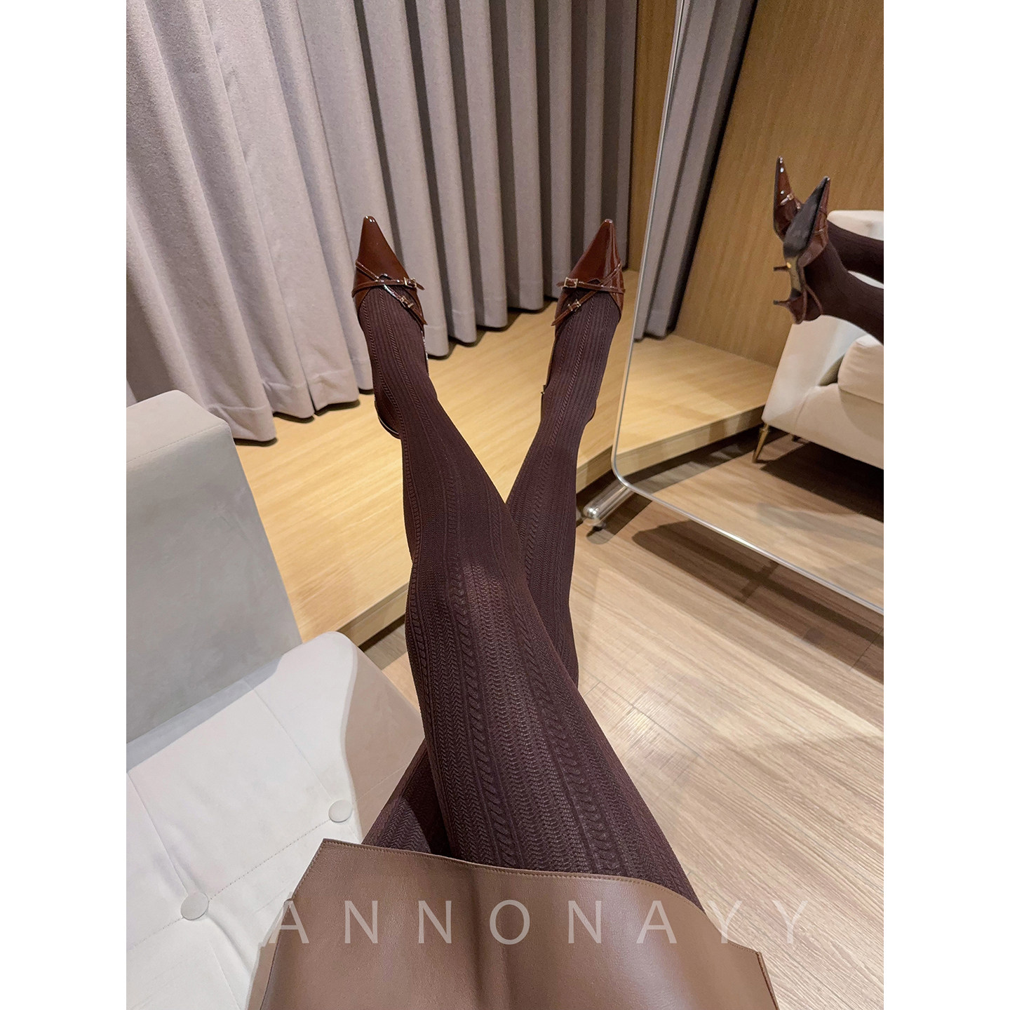 100D复古显瘦麦穗提花微透连裤袜春秋高弹不勒打底袜厚丝袜A380