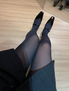 360度无缝一体细竖纹显瘦打底袜外贸秋冬连裤 女 袜子80D厚丝袜大码