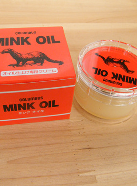 日本进口COLUMBUS哥伦布斯貂油MINK OIL黃狼脂肪膏红翼鞋油 鞋蜡