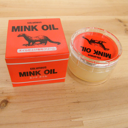 日本进口COLUMBUS哥伦布斯貂油MINK OIL黃狼脂肪膏红翼鞋油 鞋蜡