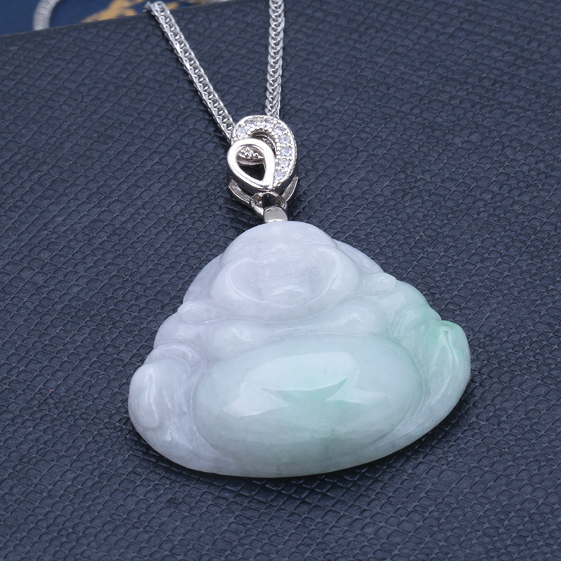 包邮S925纯银黄金吊坠扣翡翠斜孔佛公观音玉坠夹扣貔貅项链挂件扣