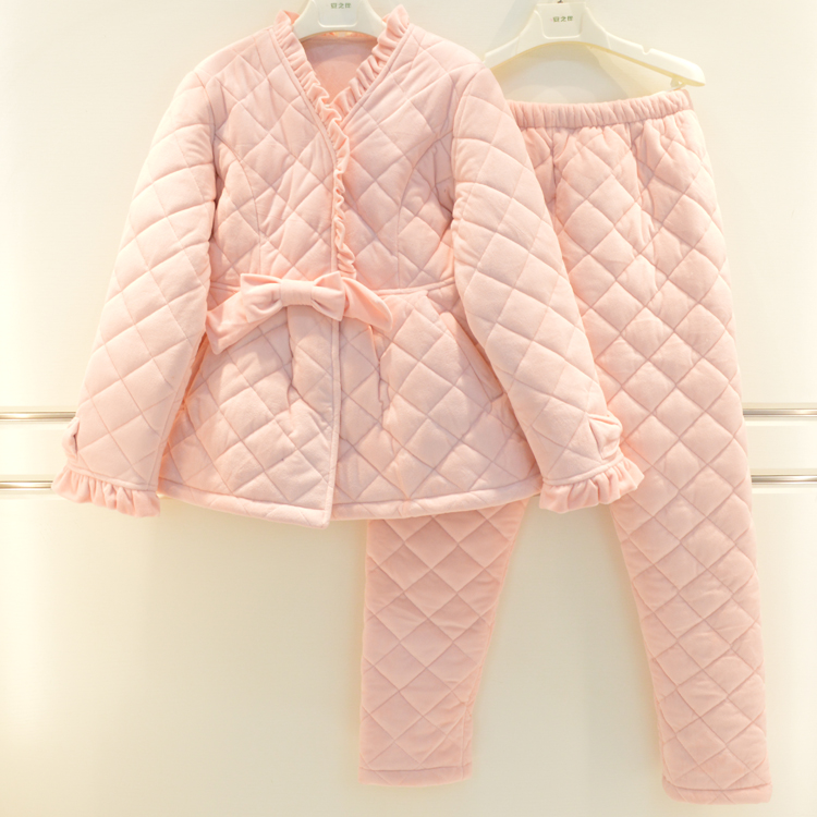 安之伴新品贝贝绒三层少女睡衣