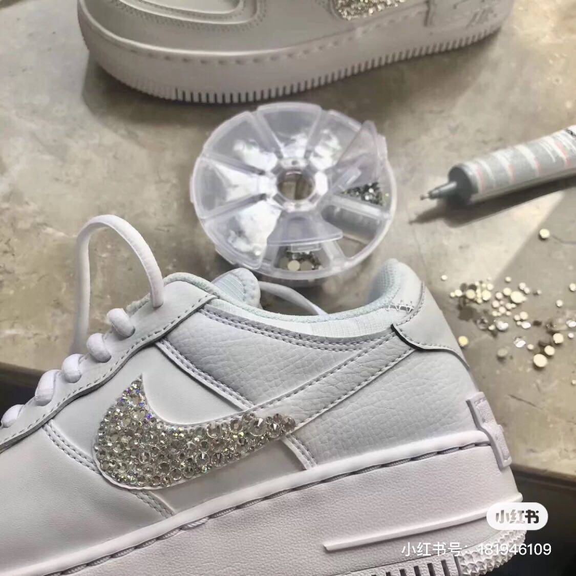 小红书推荐原创设计af1鞋标贴钻 空军一号鞋子diy水钻 男朋友贴钻